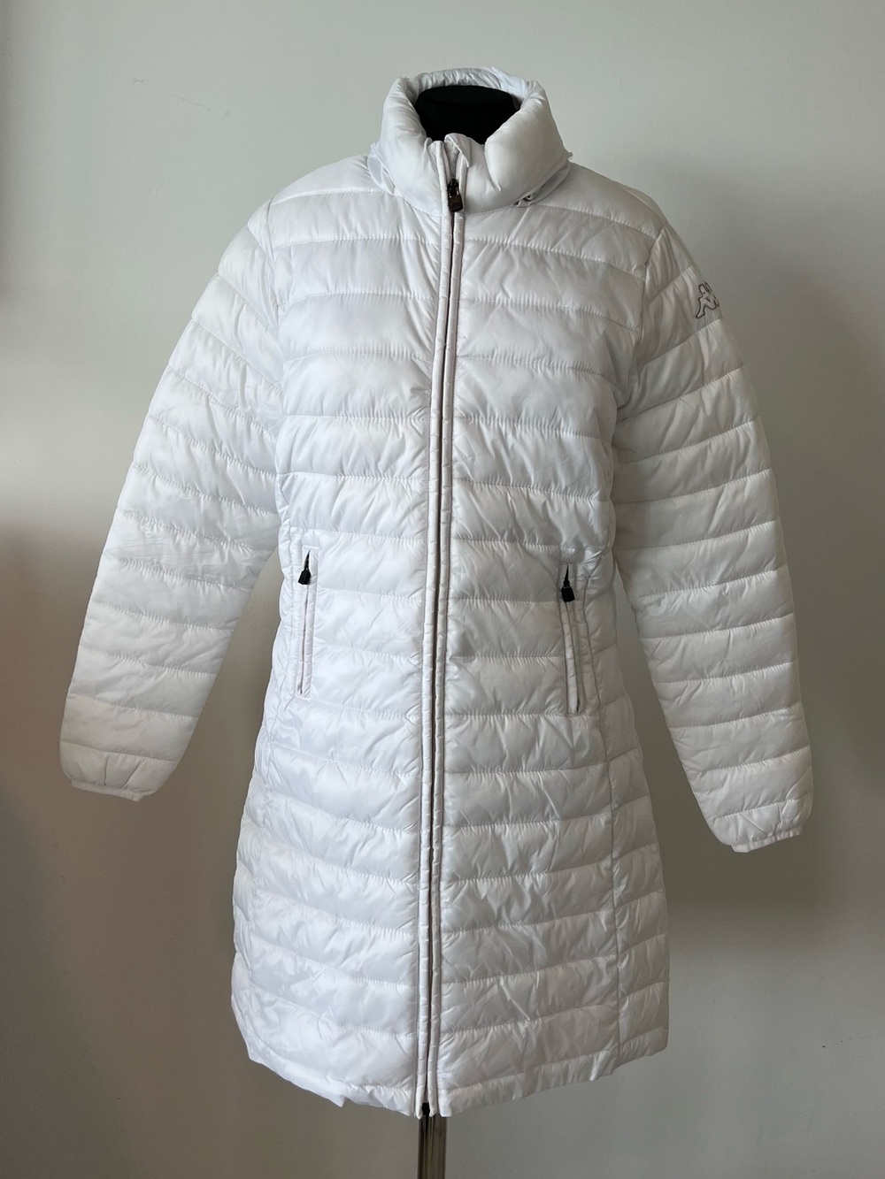 White Kappa Avera Padded Long Down Jacket